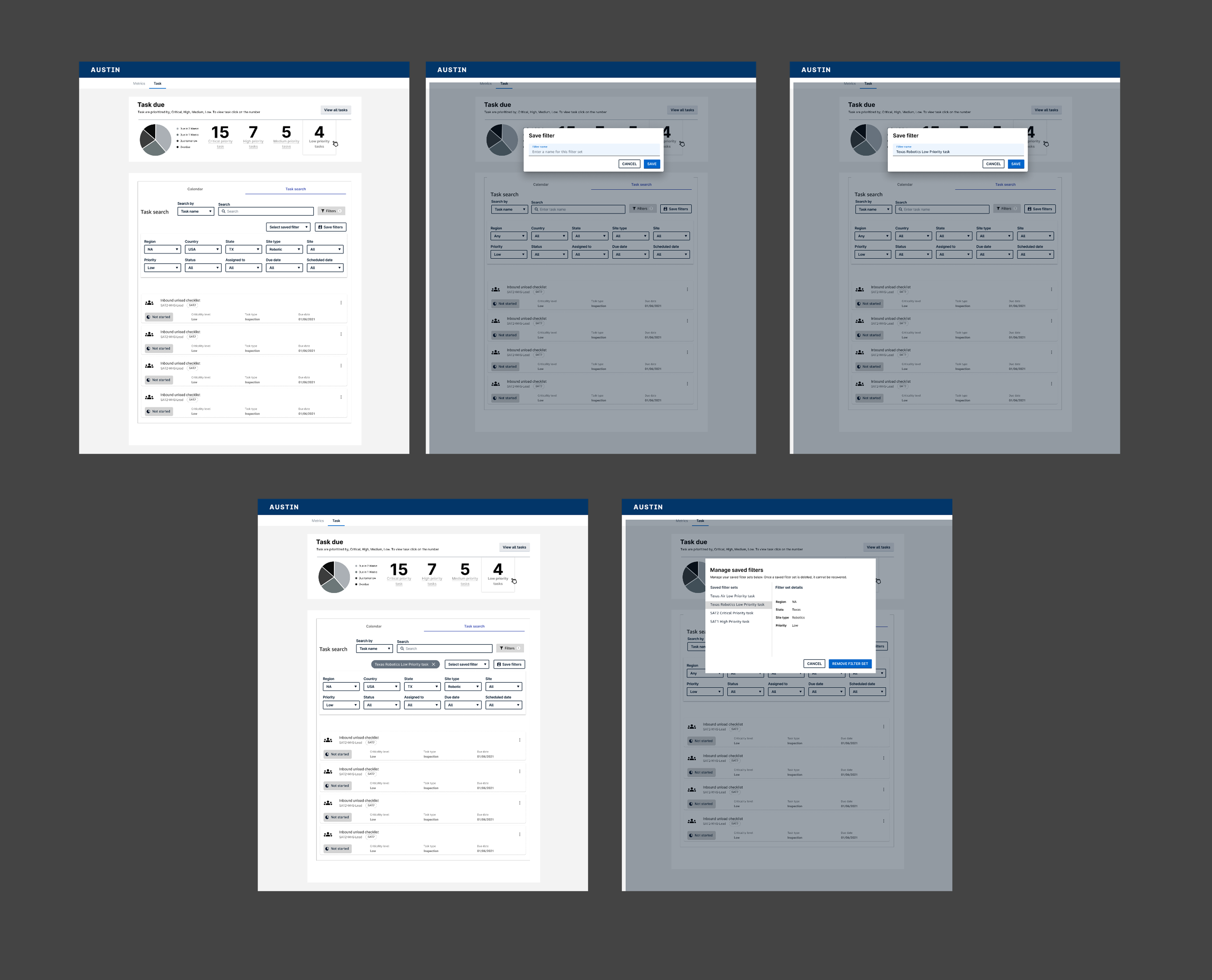 Save Filter Flow Mockup